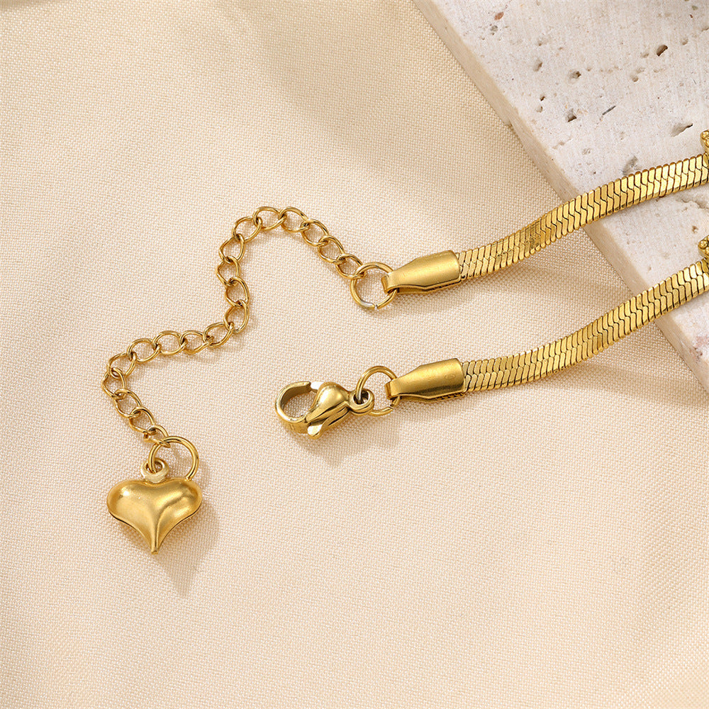 Womens Stainless Steel Fashionable Multi-Zircon Blade Chain Bracelet